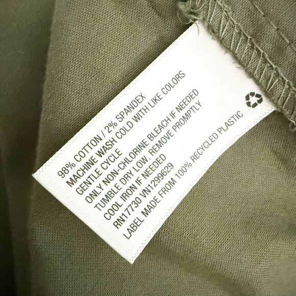 KNOX ROSE | Olive Army Green Star Print Button Front Utility Jacket Shacket | XL - Picture 7 of 8